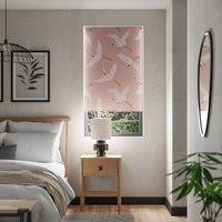 Japandi Cranes Blackout Blush Roller Blind