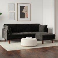 Clair Velvet Sprung Seat Sectional Sofa Black