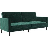 Liam Velvet Clic Clac Green Double Sofa Bed