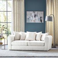 Blake Cosy Sherpa Curved Quilted Arm 3 Seater Sofa Ivory Cream