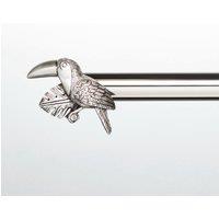 Mix and Match Toucan Finials Pair Satin Steel (Silver)