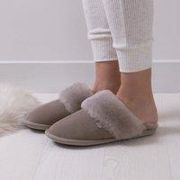 Duchess Sheepskin Ladies Slippers Dove (Grey)