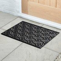 Geo Rubber Doormat Black