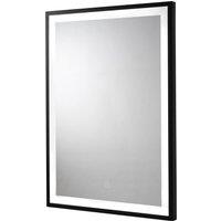 Burley Rectangle Framed LED Mirror, Black 50x70cm Black