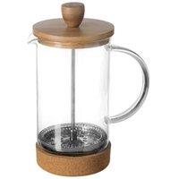 Bamboo & Glass 600ml Cafetiere Brown/Clear