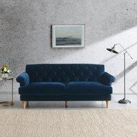 Jazz Velvet 3 Seater Sofa Dark Blue