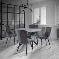 Talia Round 4 Seater Dining Table, Sintered Stone Grey