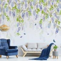 Whispering Wisteria Mural Blue/Green