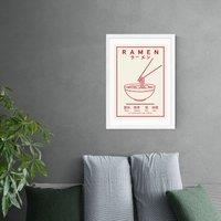 East End Prints Ramen (Red & White) Print