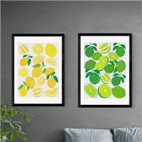 Set of 2 East End Prints Lemon & Lime Prints