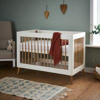 Obaby Maya Mini Cot Bed, White & Natural Pine