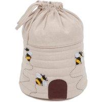 Hobby Gift Bee Hive Round Drawstring Craft Bag Natural Cream/Yellow/Black