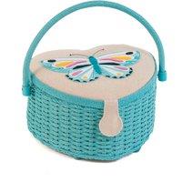 Hobby Gift Flutterby Heart Applique Sewing Box Turquoise