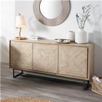 Pacific Marca 3 Door Sideboard, Natural Acacia Wood