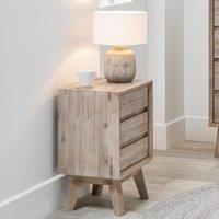 Pacific Kalmar 3 Drawer Bedside Table, Natural Acacia