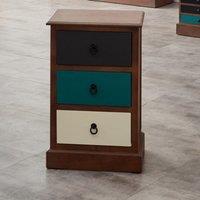 Pacific Loft 3 Drawer Bedside Table, Pine