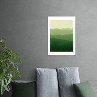 East End Prints Gradient Landscape Green Print