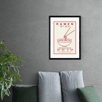 East End Prints Ramen (Red & White) Print