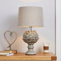 Dorma Brimstage Artichoke Linen Shade Table Lamp