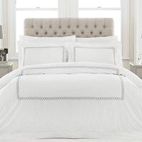 Paoletti Cleopatra Silver 100% Cotton Duvet Cover & Pillowcase Set
