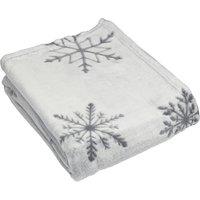 Snowflake Cut Fleece Throw Silver 140x180 Silver