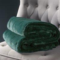 Empress Faux Fur Throw Emerald Green