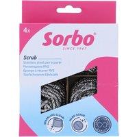 Sorbo Pack of 4 Stainless Steel Pan Scourers Silver