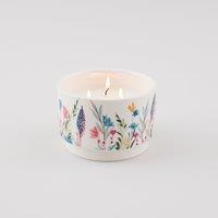 Floral Linen Ceramic Multi Wick Candle