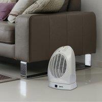 Dunelm White Igenix 2000W White Oscillating Fan Heater, 21.8cm x 18cm x 29.2cm White