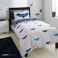 Batman Reversible Grey Duvet and Pillowcase Set White/Blue