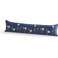 Scandi Floral Frilled Draught Excluder Navy