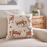 Stags Printed Cushion Cover Natural