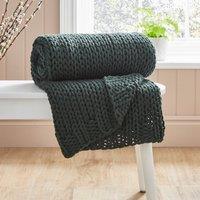 Chunky Knit Recycled Throw Blanket 130cm x 170cm