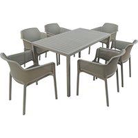 Turtle Dove Cube Dining Table with 6 Net Chair Set