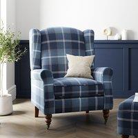 Oswald Grande Check Wingback Armchair