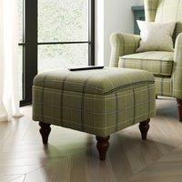 Oswald Check Footstool, Green