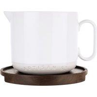 Artisan Street Sauce Jug & Coaster White/Brown