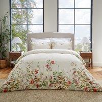 Dorma Rambling Rose Cream Cotton Duvet Cover and Pillowcase Set Beige