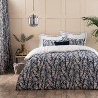 Futuna Navy Cotton Duvet Cover and Pillowcase Set