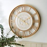 Decorative Skeleton Wall Clock 60cm Gold