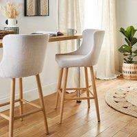 Montreal Bar Stool, Natural Fabric Beige