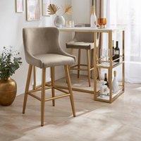 Montreal Bar Stool, Mink Velvet Velvet Mink