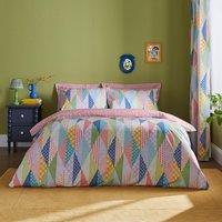 Joy Patchwork Pink Duvet Cover and Pillowcase Set