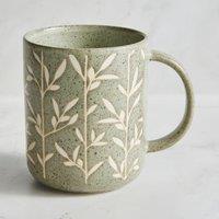 Floral Wax Resist Mug, Sage