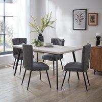 Zuri 4-6 Seater Rectangular Extendable Dining Table, Concrete Effect