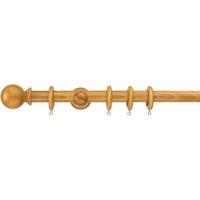 Sherwood Ball Finial Fixed Wooden Curtain Pole with Rings