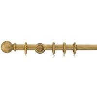 Sherwood Ball Finial Fixed Wooden Curtain Pole with Rings