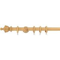 Sherwood Urn Finial Fixed Wooden Curtain Pole with Rings