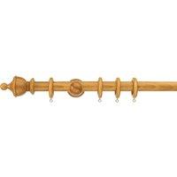 Sherwood Urn Finial Fixed Wooden Curtain Pole with Rings