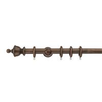Sherwood Urn Finial Fixed Wooden Curtain Pole with Rings